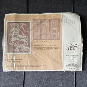 Carousel Prancer Vintage Lace Net Darning Kit by The Creative Circle 1988 Horse